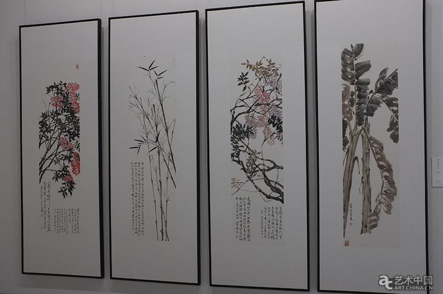 藝術(shù)家管峻作品《花卉四條屏》.jpg