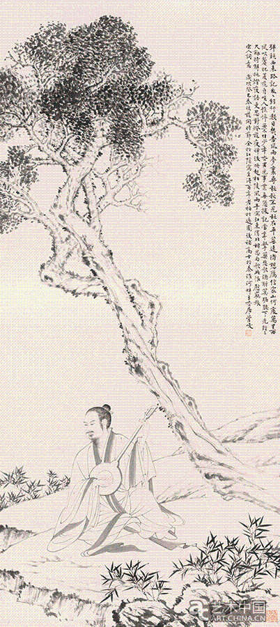 《古柏高士圖》240cm-x-110cm-2013年.gif