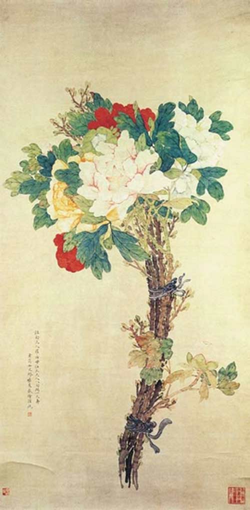 繆嘉蕙作品《牡丹花束》（約1900-1905年）